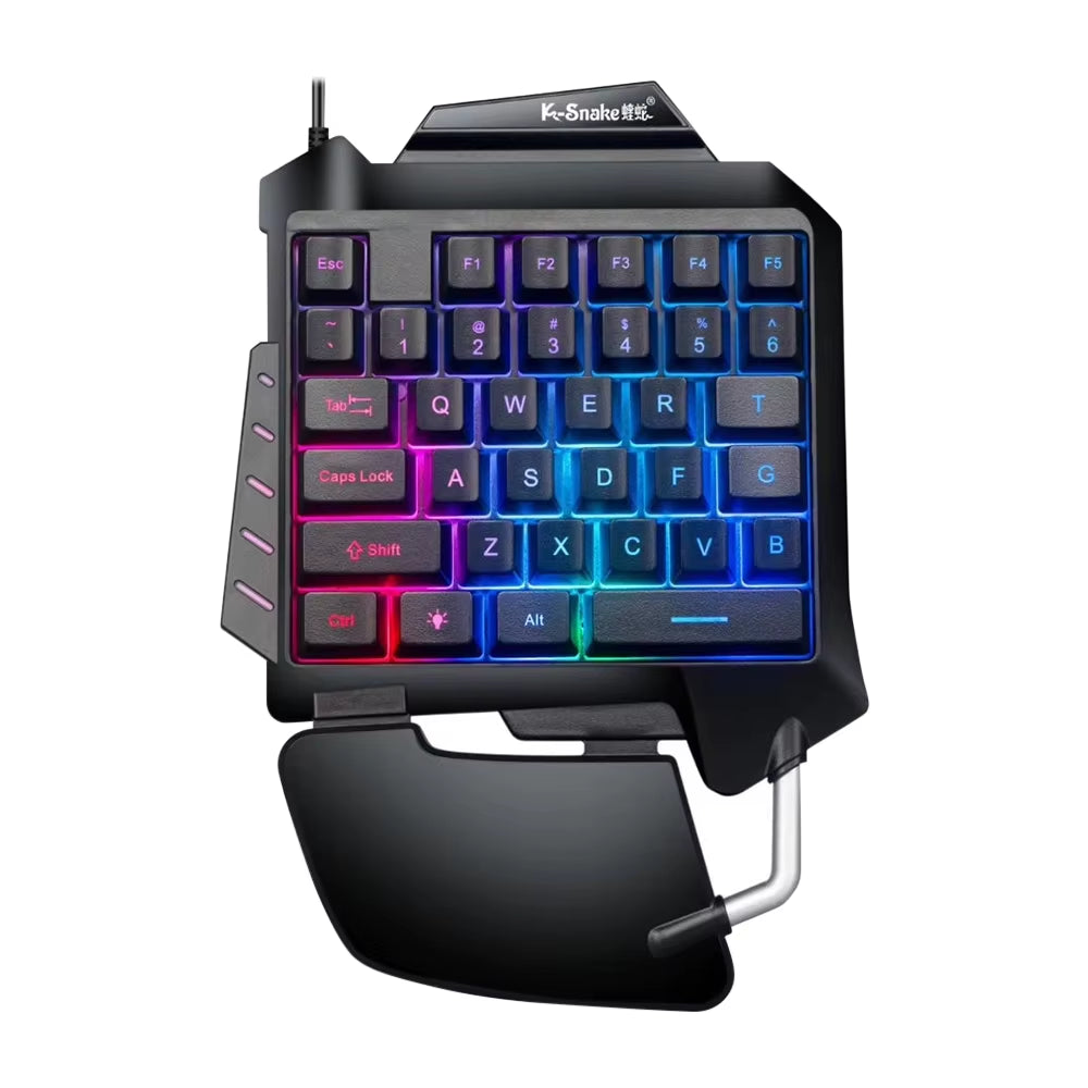 1 PCS Single-Handed Keyboard Ergonomic Robotic Led Backlit Wired Gaming Keyboard Portable Gaming Keypad