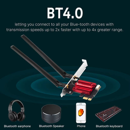 Wifi 5 PCI-E Wireless Adapter AC1200 Network Card Dual Band 2.4G/5Ghz 802.11AC for Bluetooth 4.0 Desktop Windows 7/8/10/11