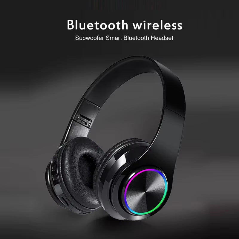 Headsets Gamer Headphones Blutooth Surround Sound Stereo Wireless Earphone USB with Microphone Colourful Light PC Laptop Headset