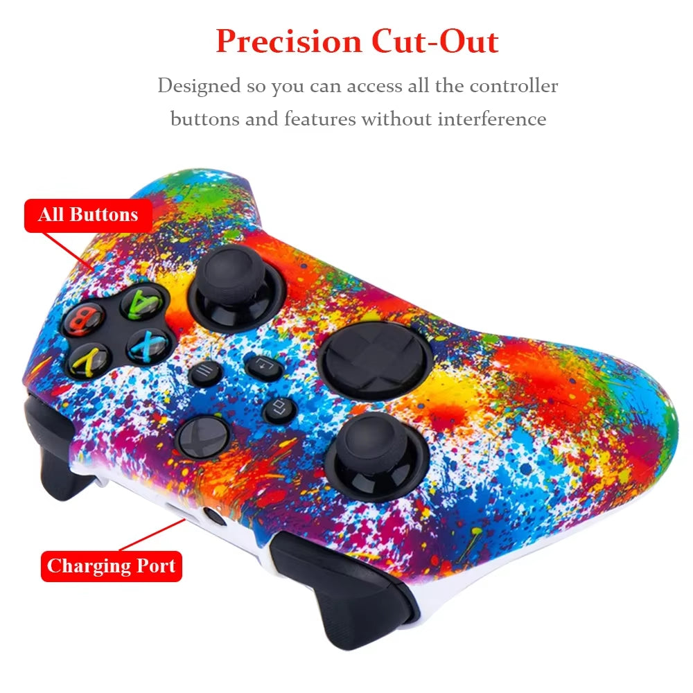 Silicone Case for Xbox Series X S Controller Protective Skin Gamepad Rubber Skin Thumb Grips Cap Joystick Cover Shell