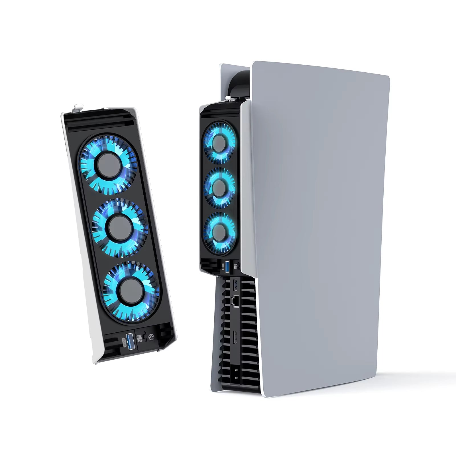 PS5 Temperature-Controlled Cooling Fan Upgraded Cooler Fan with USB3.0 Hubs Compatible with PS5 Disc & Digital Edition