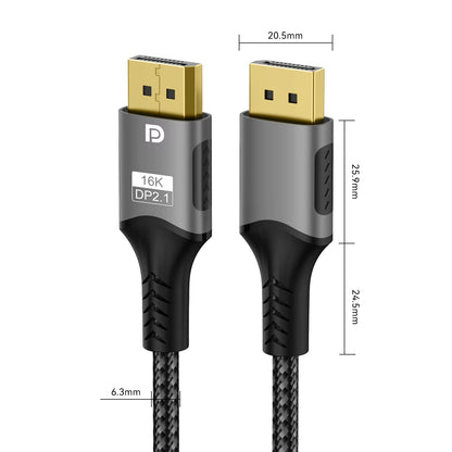 16K DP 2.1 8K@120Hz 4K@240Hz 80Gbps HDR Video Audio Displayport Cable Display Port for Laptop TV Xbox Projector Gaming Monitor