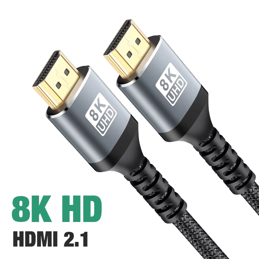8K HDMI Cable 4K@120Hz 8K@60Hz HDMI 2.1 Cable 48Gbps Adapter for RTX 3080 Earc HDR Video Cable PC Laptop TV Box PS5 1M 3M 5M 7M