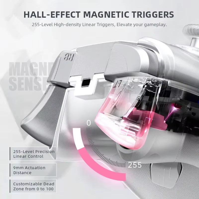 MACHENIKE G5Pro Max Gaming Controller with Charging Dock RGB Wireless Gamepad Hall Effect Joystick Trigger for Switch PC Phone