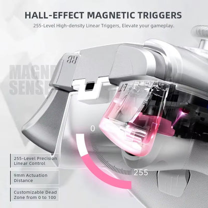 MACHENIKE G5Pro Max Gaming Controller with Charging Dock RGB Wireless Gamepad Hall Effect Joystick Trigger for Switch PC Phone