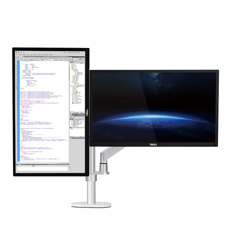 OL-2Z Desktop 17-32 Inch Dual Monitor Mount Arm Full Motion Aluminum Monitor Holder Gas Spring Arm Load 2-8Kgs Each