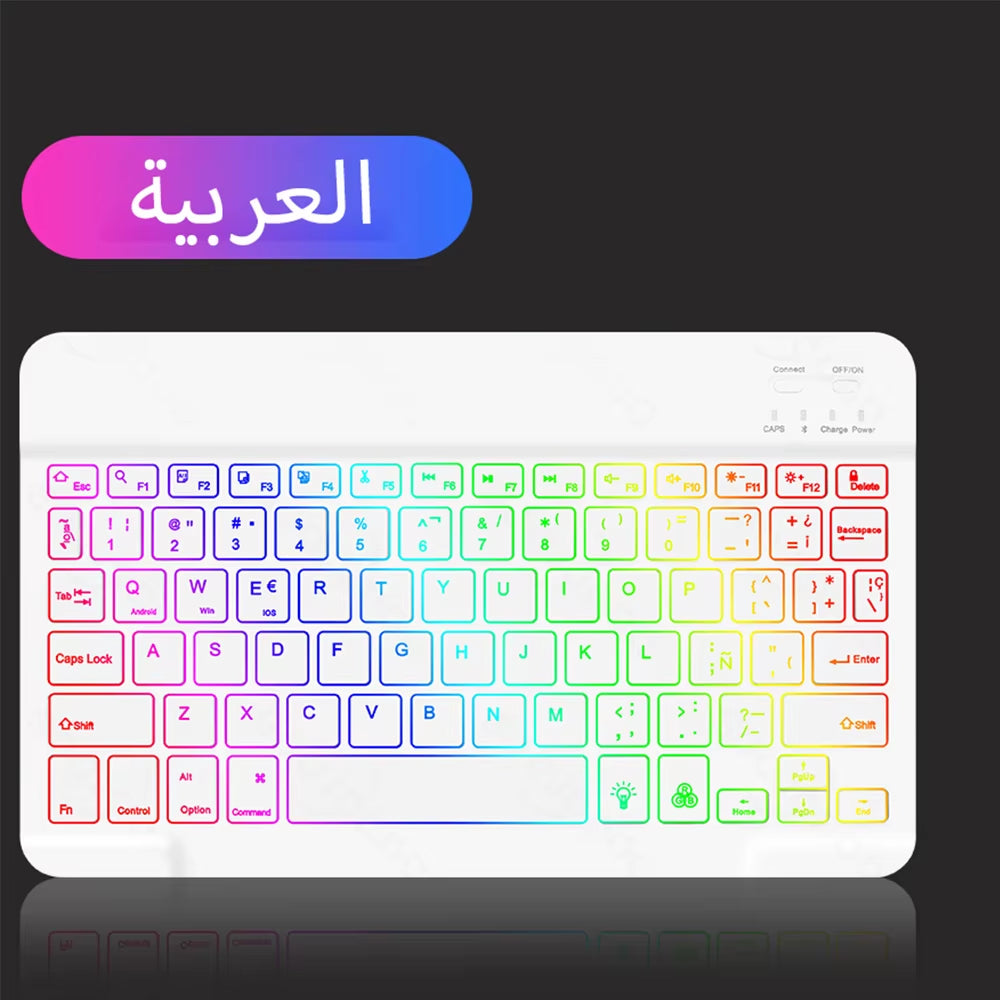 Backlit Backlight Bluetooth Keyboard Mouse for IOS Android Windows for Ipad Portuguese Keyboard Spanish Keyboard and Mouse
