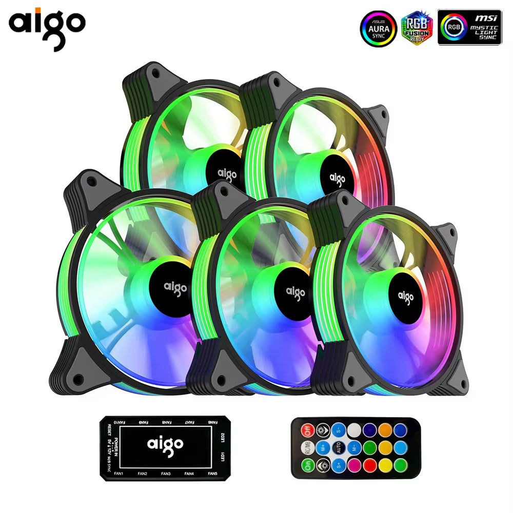 AR12 120Mm Pc Computer Case Fan RGB Heatsink Aura Sync Sata Port 12Cm Cooler Argb Silent Controller Fan Cooling Ventilador