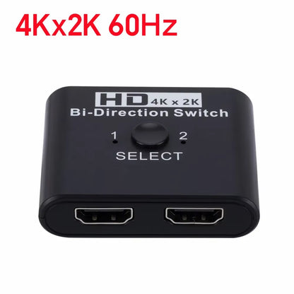 2 Ports Bi-Direction Hdmi-Compatible Video Switcher High Speed 8K 60Hz HDMI Splitter 2 in 1 Out HDMI Switch 1X2/2X1 HUB Adapter