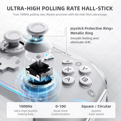 MACHENIKE G5Pro Max Gaming Controller with Charging Dock RGB Wireless Gamepad Hall Effect Joystick Trigger for Switch PC Phone