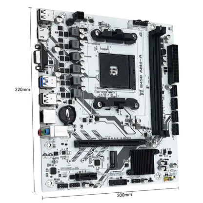B450 Motherboard AMD Processor Dual-Channel DDR4 Memory AM4 Mainboard M.2 NVME (Supports Ryzen 5500 5600 5600G CPU)