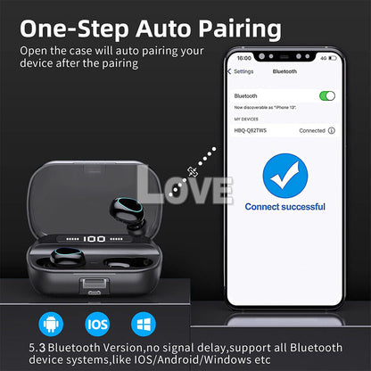 TWS Bluetooth 5.3 Wireless Earbuds Waterproof LED Display Earphones 2025