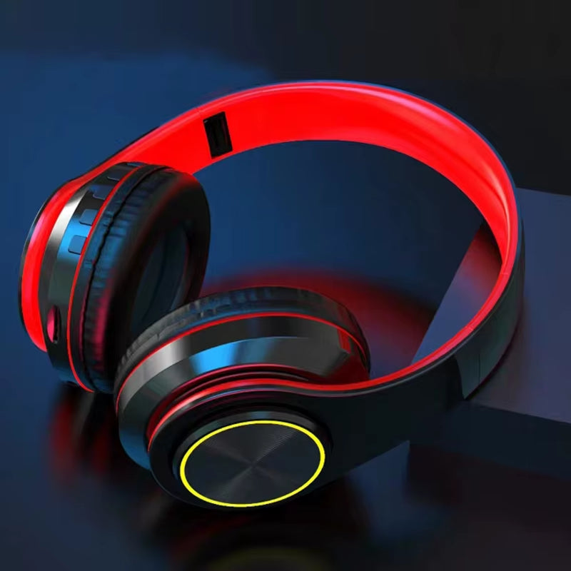 Headsets Gamer Headphones Blutooth Surround Sound Stereo Wireless Earphone USB with Microphone Colourful Light PC Laptop Headset