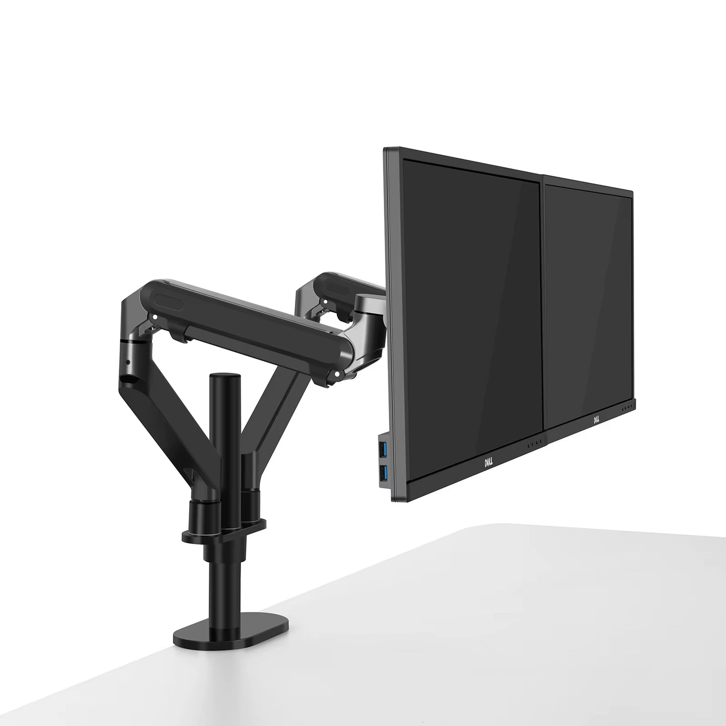 OL-2Z Desktop 17-32 Inch Dual Monitor Mount Arm Full Motion Aluminum Monitor Holder Gas Spring Arm Load 2-8Kgs Each