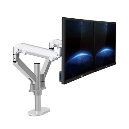 OL-2Z Desktop 17-32 Inch Dual Monitor Mount Arm Full Motion Aluminum Monitor Holder Gas Spring Arm Load 2-8Kgs Each