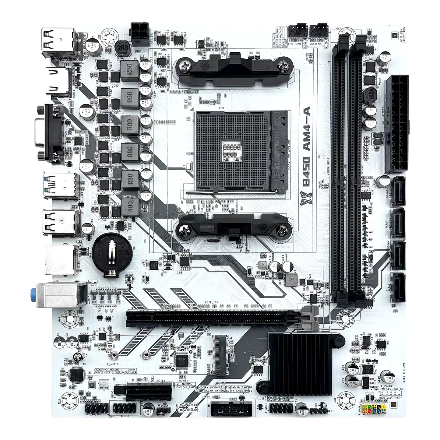 B450 Motherboard AMD Processor Dual-Channel DDR4 Memory AM4 Mainboard M.2 NVME (Supports Ryzen 5500 5600 5600G CPU)