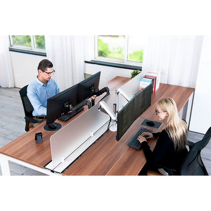 OL-2Z Desktop 17-32 Inch Dual Monitor Mount Arm Full Motion Aluminum Monitor Holder Gas Spring Arm Load 2-8Kgs Each